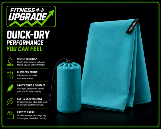 RecoverX Quick-Dry Towel: Lightweight absorbent performance towel built for convenience, travel and recovery.