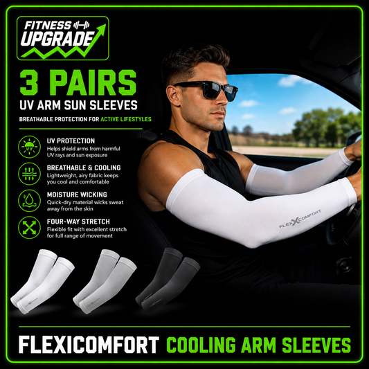 FlexiComfort Cooling Arm Sleeves: Lightweight breathable UV protection