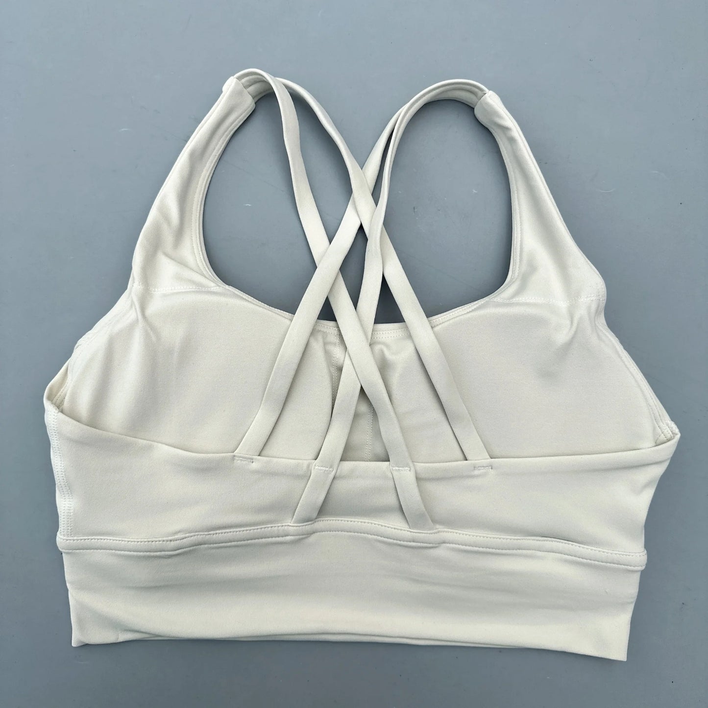 FlexiComfort Cross-Back Sports Bra: Soft Cross Back Yoga Top with Push-Up Chest Pad