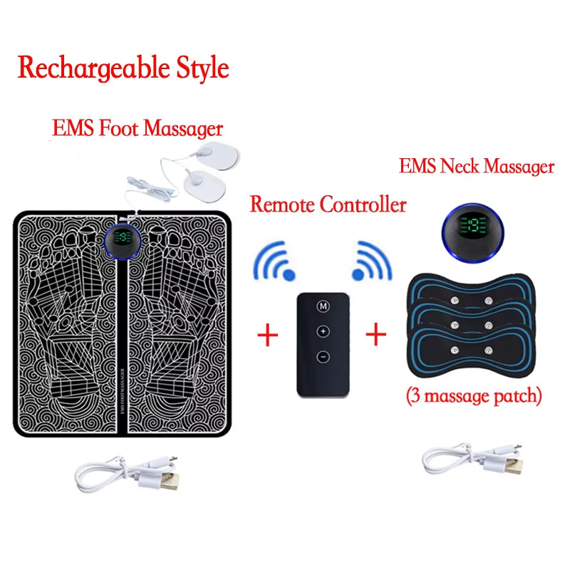 RecoverX Pulse Foot Massager Pad: Portable EMS recovery therapy for tired feet and muscle relaxation.