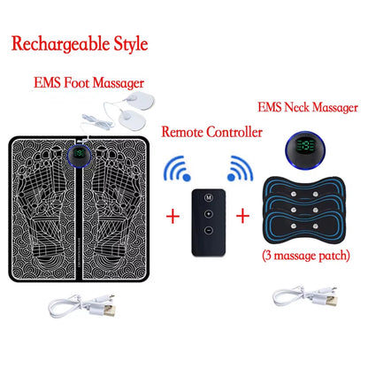 RecoverX Pulse Foot Massager Pad: Portable EMS recovery therapy for tired feet and muscle relaxation.