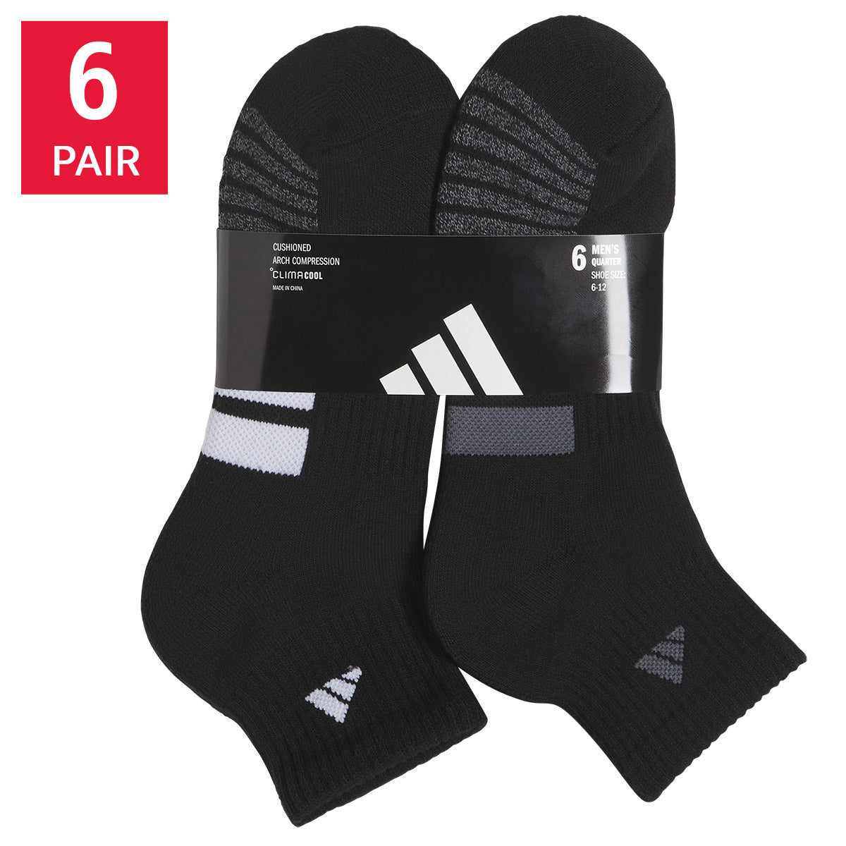 FlexiComfort Adidas Quarter Socks: 6 Pairs for Ultimate Comfort and Performance