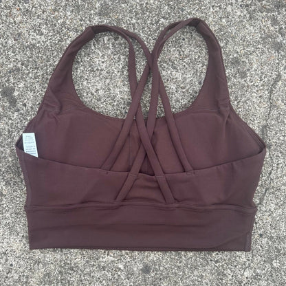 FlexiComfort Cross-Back Sports Bra: Soft Cross Back Yoga Top with Push-Up Chest Pad