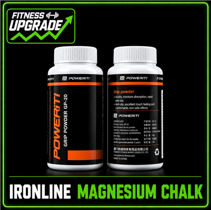 The IronLine Magnesium Chalk: Anti-slip grip support built for lifting and high-performance training.