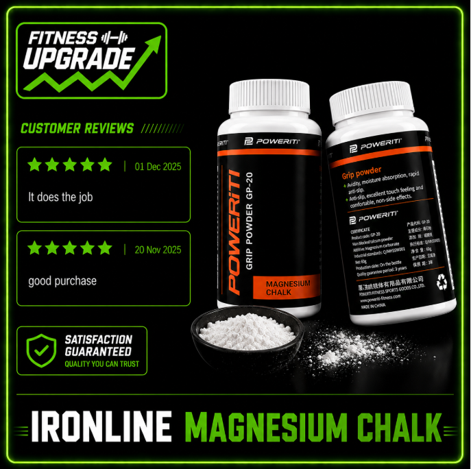 The IronLine Magnesium Chalk: Anti-slip grip support built for lifting and high-performance training.