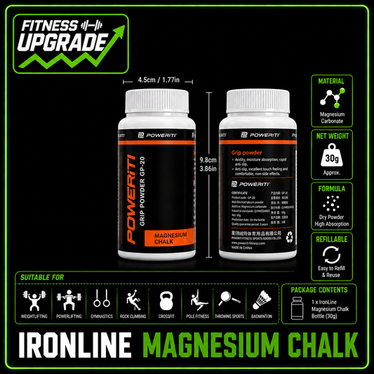The IronLine Magnesium Chalk: Anti-slip grip support built for lifting and high-performance training.