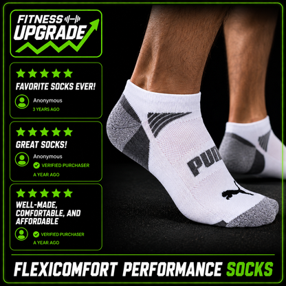 FlexiComfort Performance Socks (PUMA X FITNESSUPG): Breathable everyday comfort built for training, recovery and daily wear.