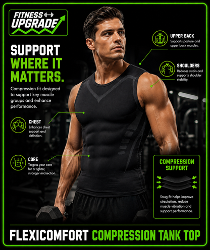 FlexiComfort Compression Tank Top: Quick Dry Sportswear for Fitness & Bodybuilding