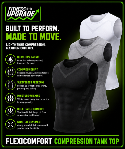 FlexiComfort Compression Tank Top: Quick Dry Sportswear for Fitness & Bodybuilding