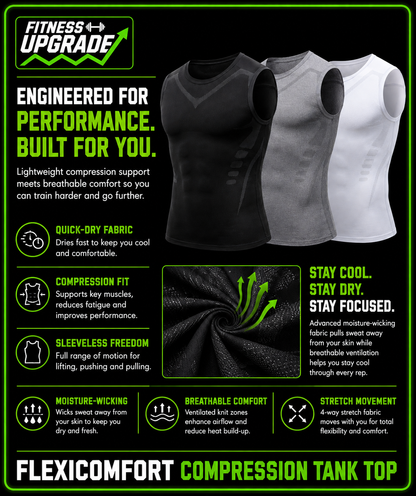 FlexiComfort Compression Tank Top: Quick Dry Sportswear for Fitness & Bodybuilding