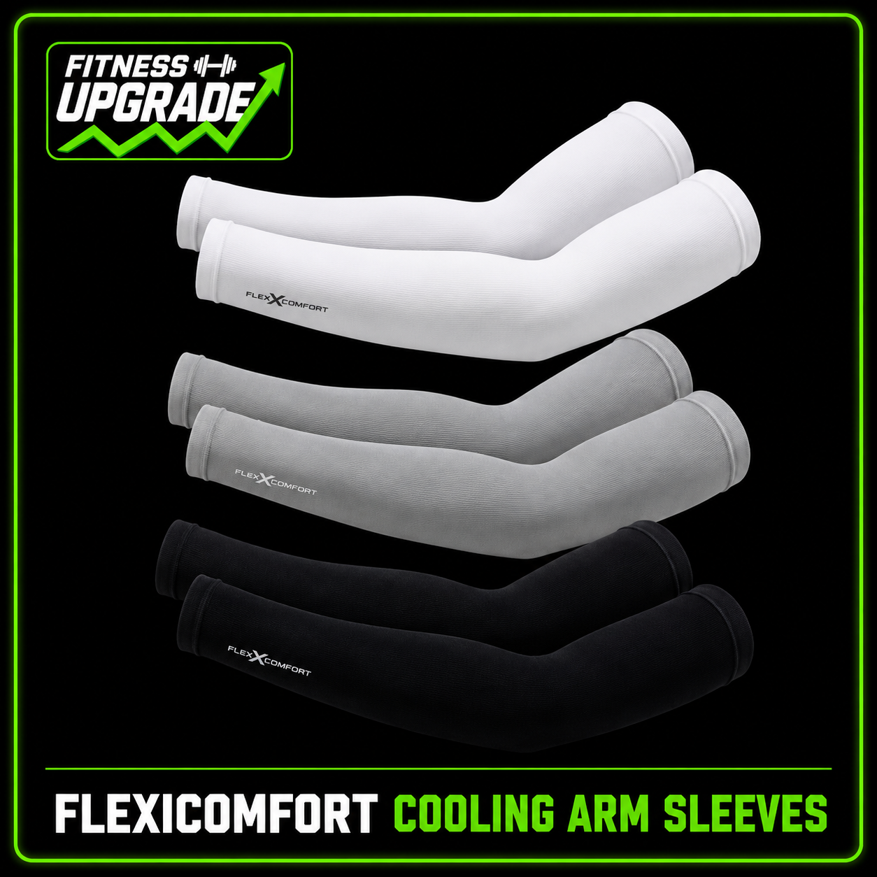 FlexiComfort Cooling Arm Sleeves: Lightweight breathable UV protection