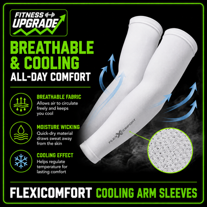 FlexiComfort Cooling Arm Sleeves: Lightweight breathable UV protection