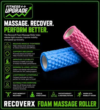 RecoverX Foam Massage Roller: Effectively reduce muscle tension, fatigue and injury