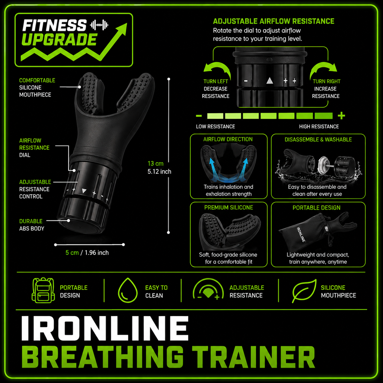 The IronLine Breathing Trainer: Respiratory endurance and lung strength training.