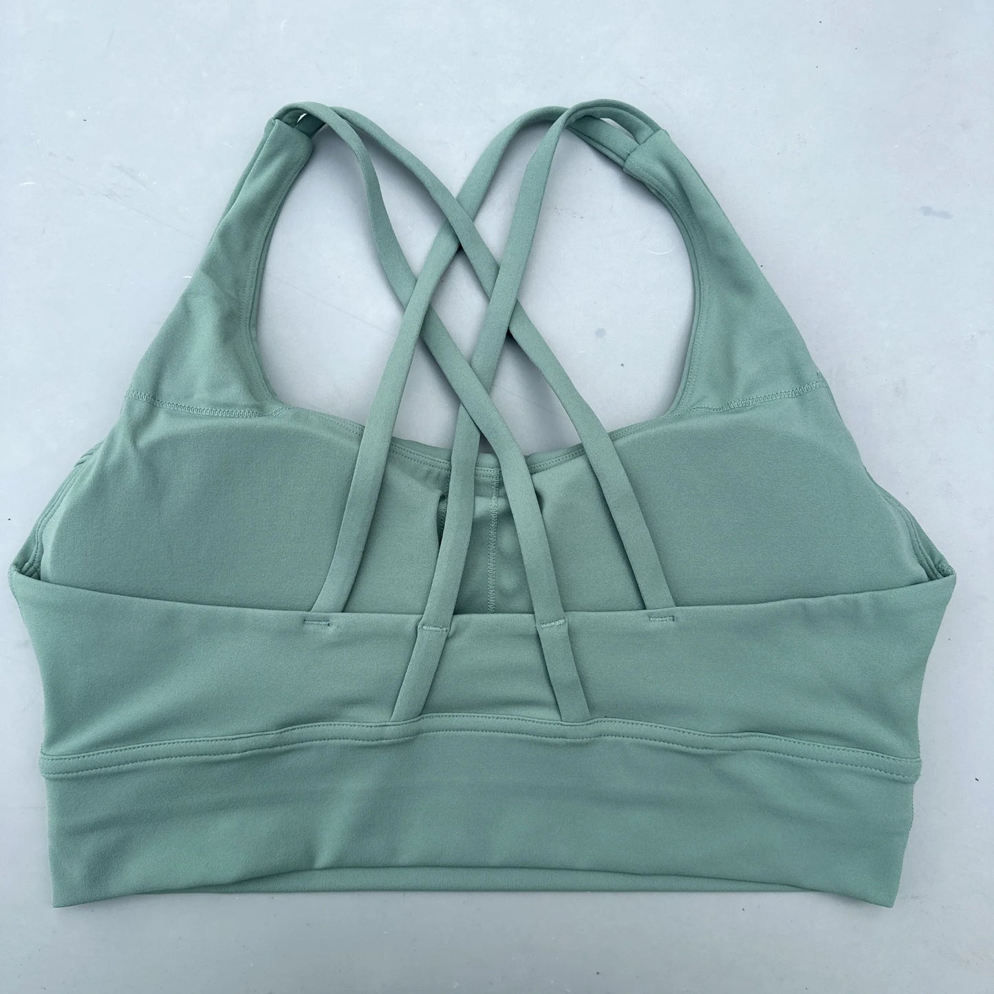 FlexiComfort Cross-Back Sports Bra: Soft Cross Back Yoga Top with Push-Up Chest Pad