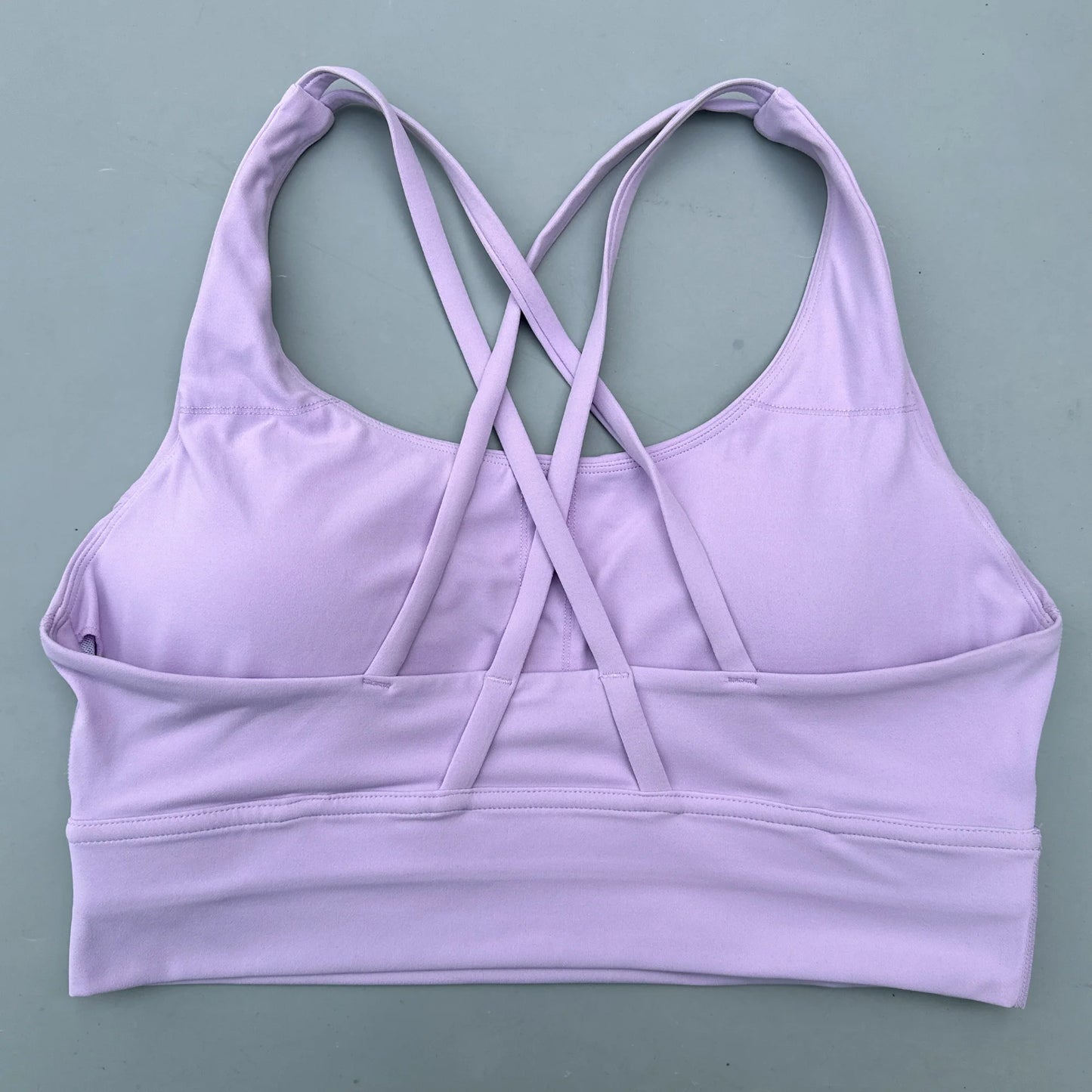FlexiComfort Cross-Back Sports Bra: Soft Cross Back Yoga Top with Push-Up Chest Pad