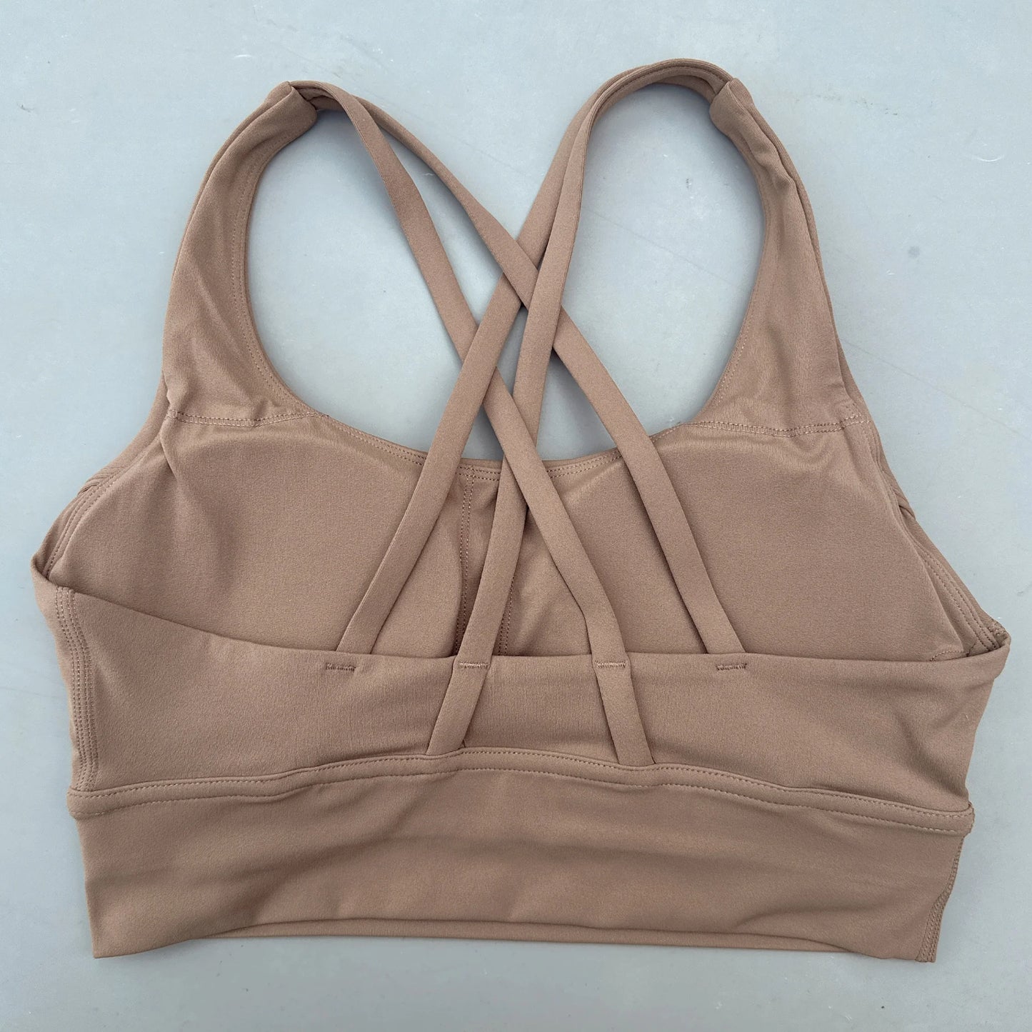 FlexiComfort Cross-Back Sports Bra: Soft Cross Back Yoga Top with Push-Up Chest Pad
