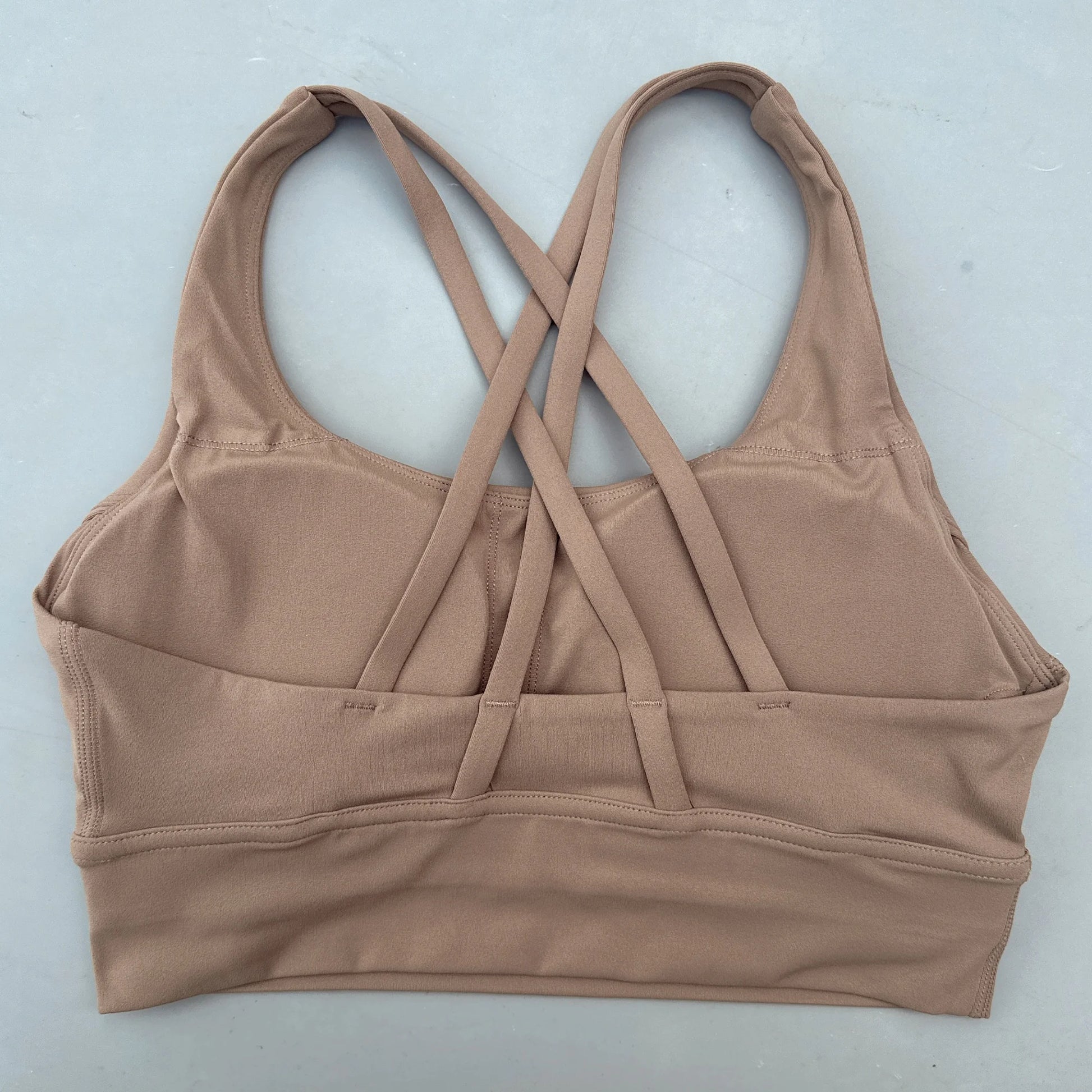 FlexiComfort Cross-Back Sports Bra: Soft Cross Back Yoga Top with Push-Up Chest Pad