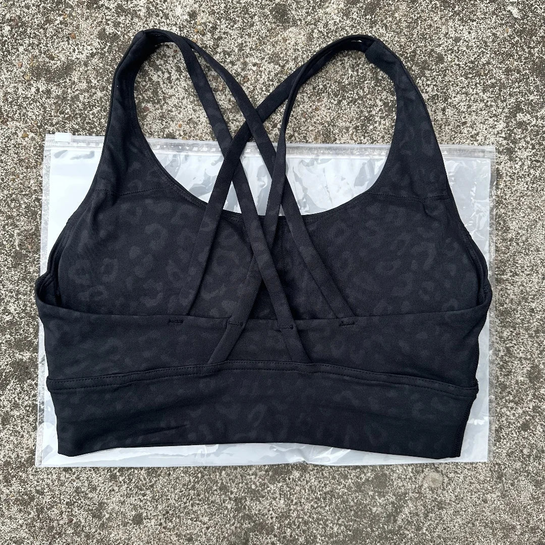 FlexiComfort Cross-Back Sports Bra: Soft Cross Back Yoga Top with Push-Up Chest Pad