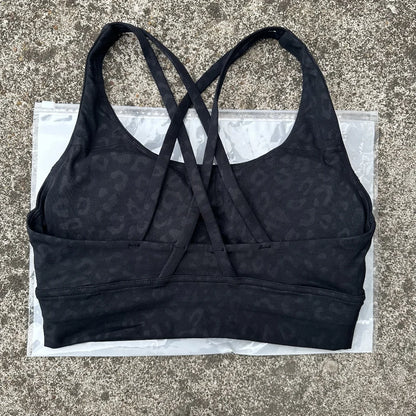 FlexiComfort Cross-Back Sports Bra: Soft Cross Back Yoga Top with Push-Up Chest Pad